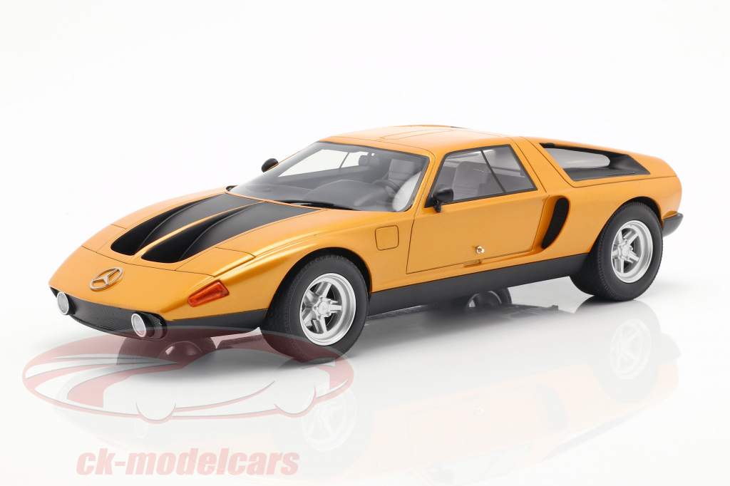 Mercedes-Benz C111-II jaar 1970 oranje metalen / dof zwart 1:18 BoS-Models