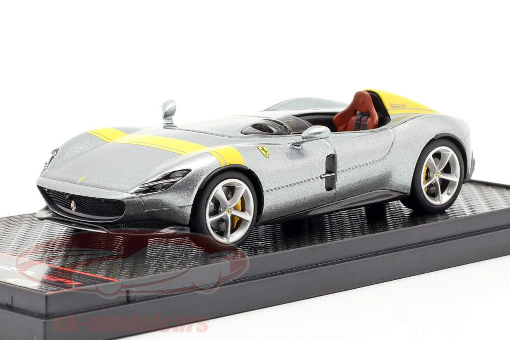Ferrari Monza SP1 París coche espectáculo 2018 plata / amarillo 1:43 BBR