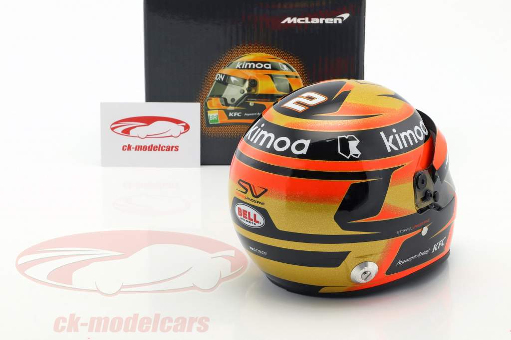 Stoffel Vandoorne McLaren MCL33 #2 formel 1 2018 hjelm 1:2 Bell