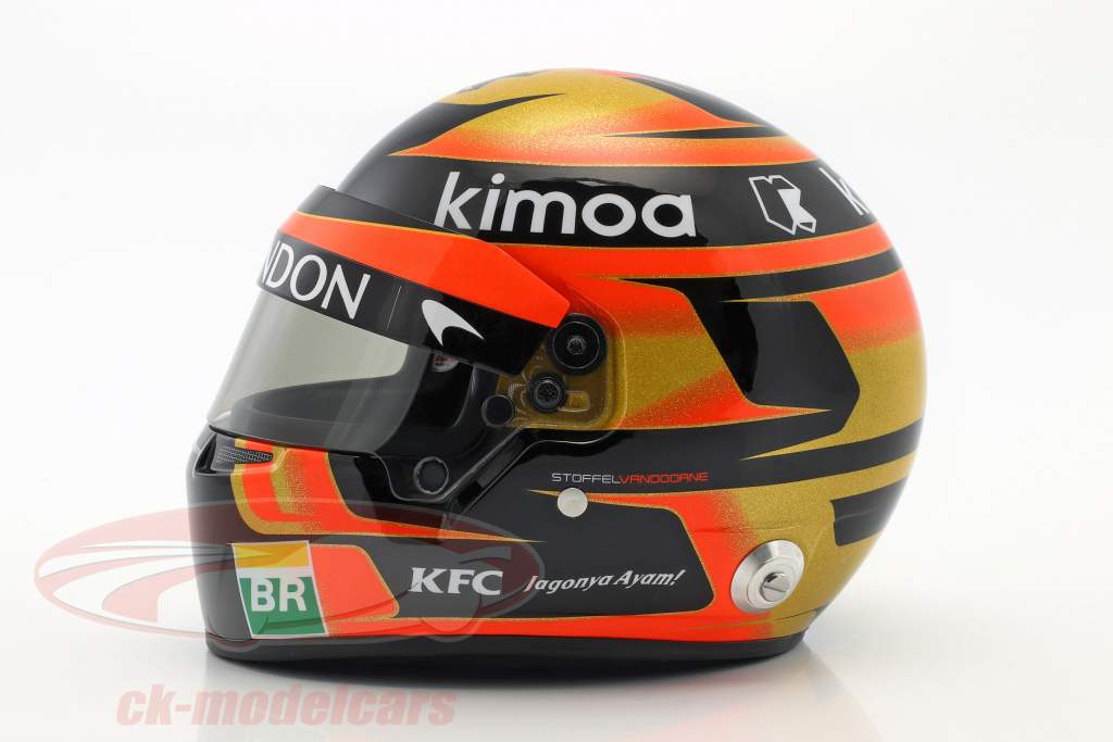 Stoffel Vandoorne McLaren MCL33 #2 fórmula 1 2018 capacete 1:2 Bell