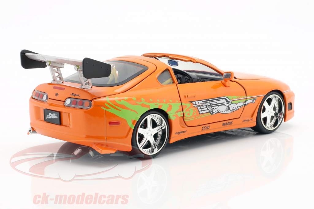 Brian's Toyota Supra 1995 Movie Fast & Furious (2001) with figure 1:24 Jada Toys