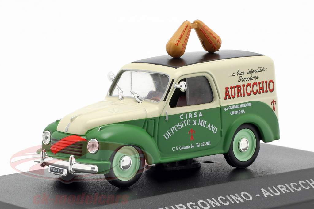 Fiat 500C furgoneta Auricchio año de construcción 1951 crema blanco / verde 1:43 Altaya