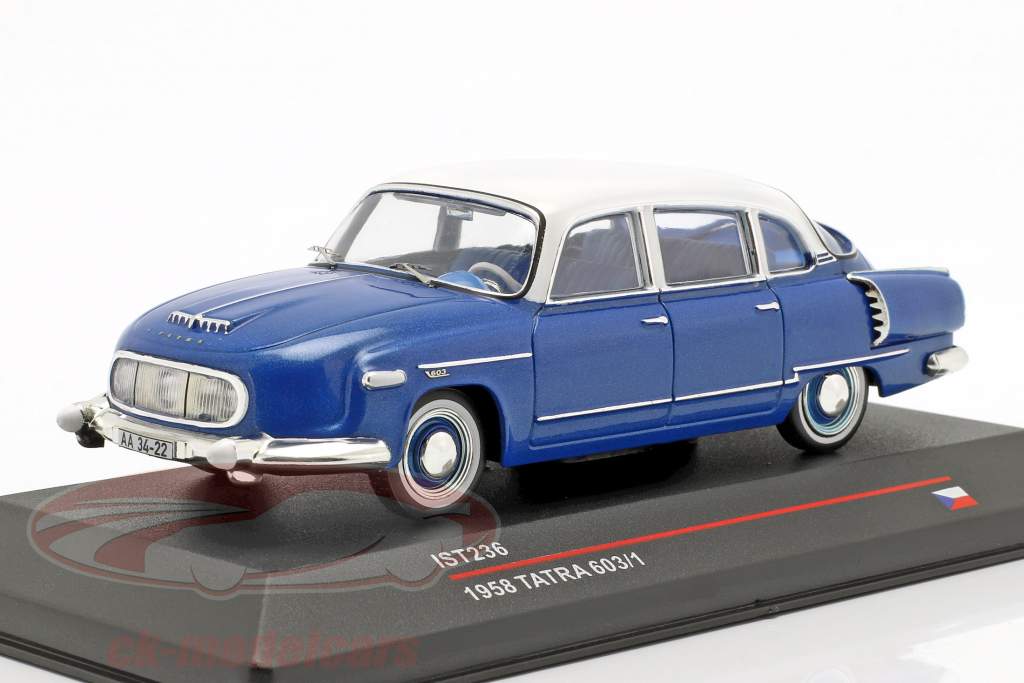 Tatra 603/1 año de construcción 1958 azul metálico / blanco 1:43 Ixo
