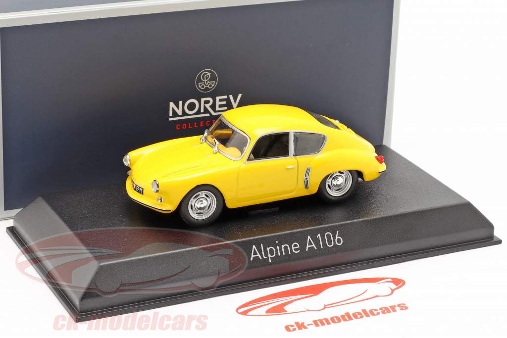 Alpine Renault A106 année de construction 1956 jaune 1:43 Norev