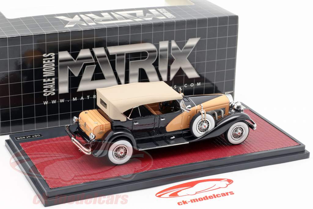 Duesenberg SJ Dual Cowl Phaeton La Grande closed Top 1935 blue / beige 1:43 Matrix