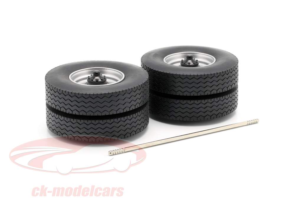 velgen en band Set met as grijs 1:18 Road Kings