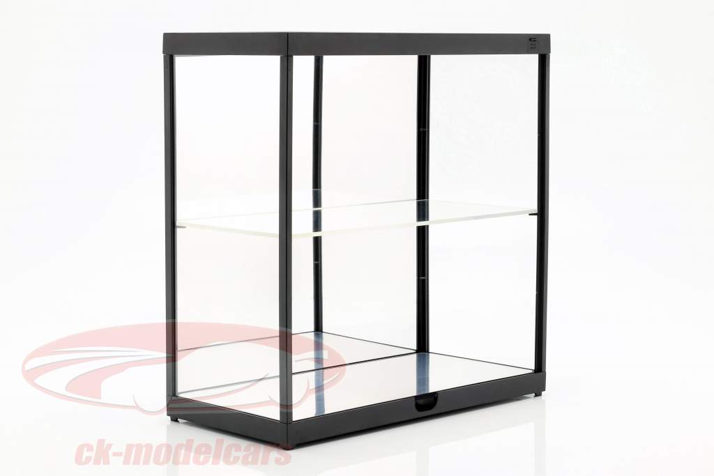 double vitrine com iluminação LED para carros modelo em escala 1:18 preto Triple9