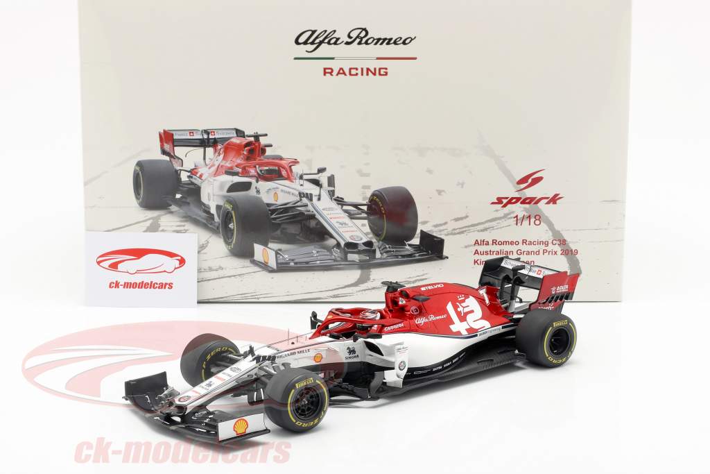 Kimi Räikkönen Alfa Romeo Racing C38 #7 australiano GP F1 2019 1:18 Spark