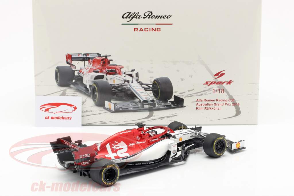 Kimi Räikkönen Alfa Romeo Racing C38 #7 australiano GP F1 2019 1:18 Spark