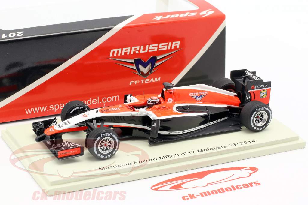 Jules Bianchi Marussia MR03 #17 Malaisie GP formule 1 2014 1:43 Spark
