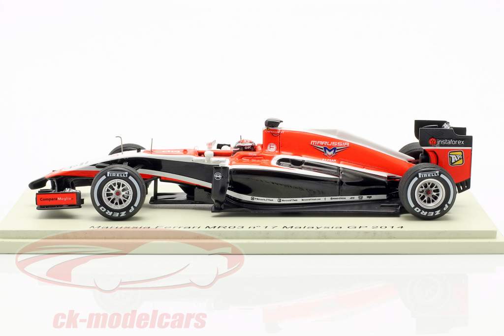 Jules Bianchi Marussia MR03 #17 Malaisie GP formule 1 2014 1:43 Spark