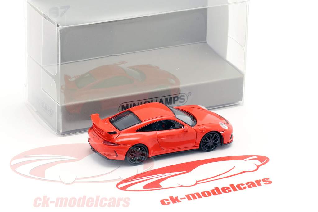 Porsche 911 GT3 Opførselsår 2017 appelsin 1:87 Minichamps