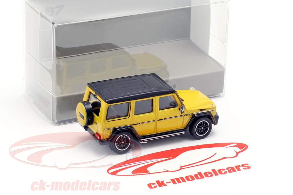 Mercedes-Benz AMG G65 Opførselsår 2015 gul metallisk 1:87 Minichamps
