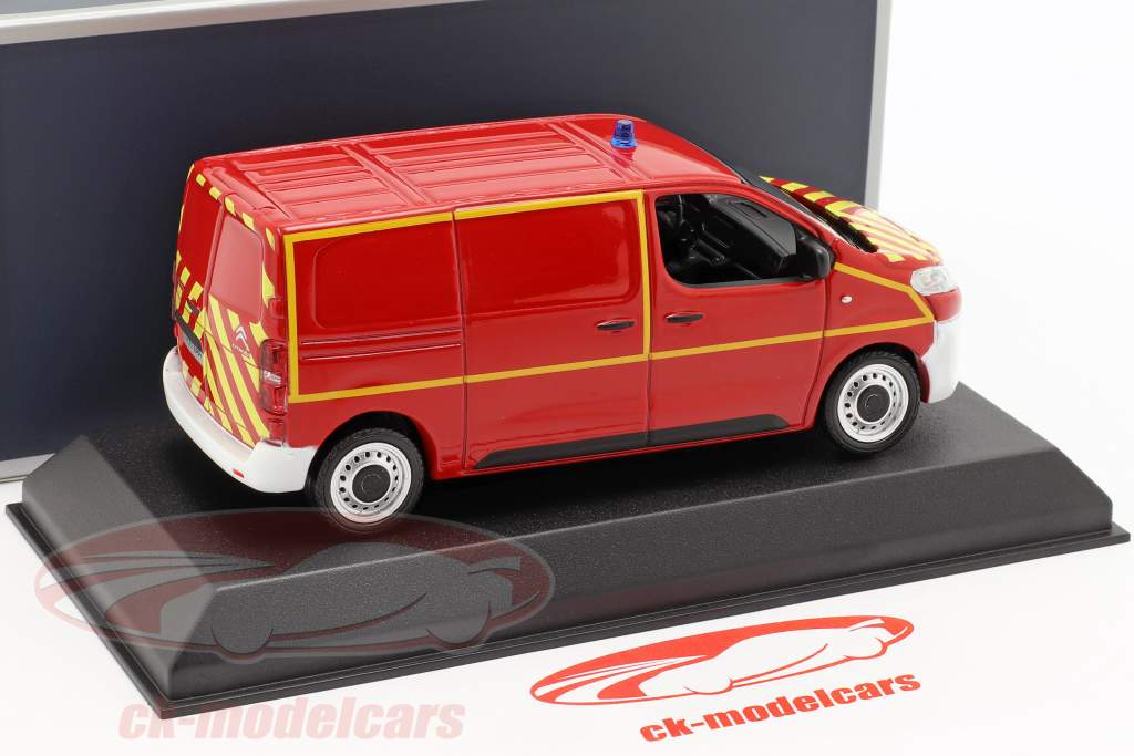 Citroen Jumpy Van Feuerwehr Baujahr 2016 rot / gelb 1:43 Norev
