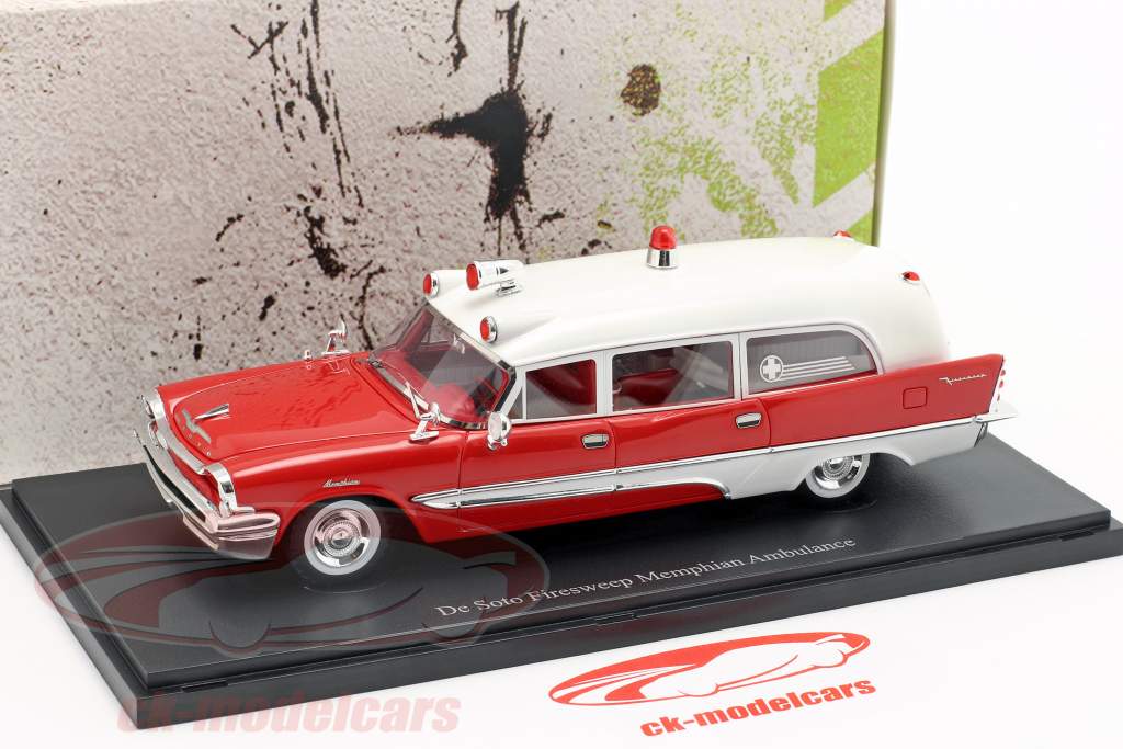De Soto Firesweep Memphian Ambulance Construction year 1957 red / White 1:43 AutoCult