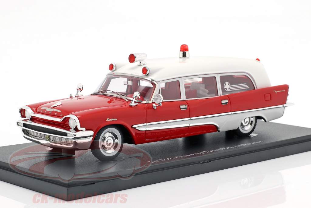 De Soto Firesweep Memphian Ambulance Construction year 1957 red / White 1:43 AutoCult