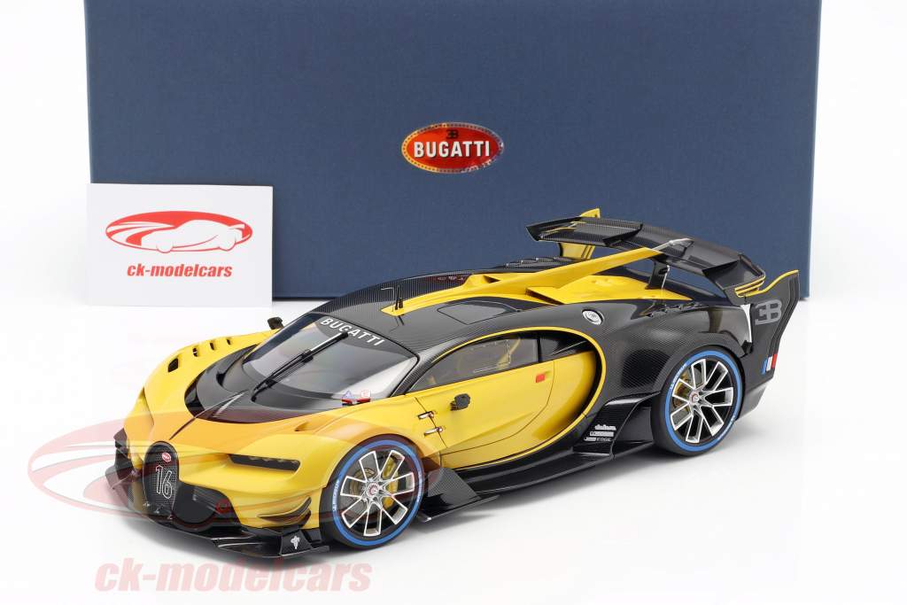 Bugatti Vision GT Opførselsår 2015 midas gul / carbon sort 1:18 AUTOart