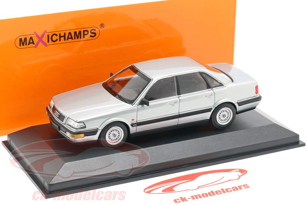Audi V8 (4C) year 1988 silver metallic 1:43 Minichamps