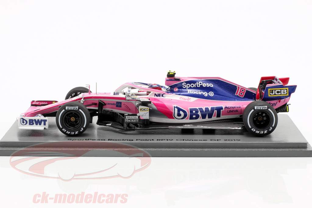 Lance Stroll Racing Point RP19 #18 chinois GP formule 1 2019 1:43 Spark