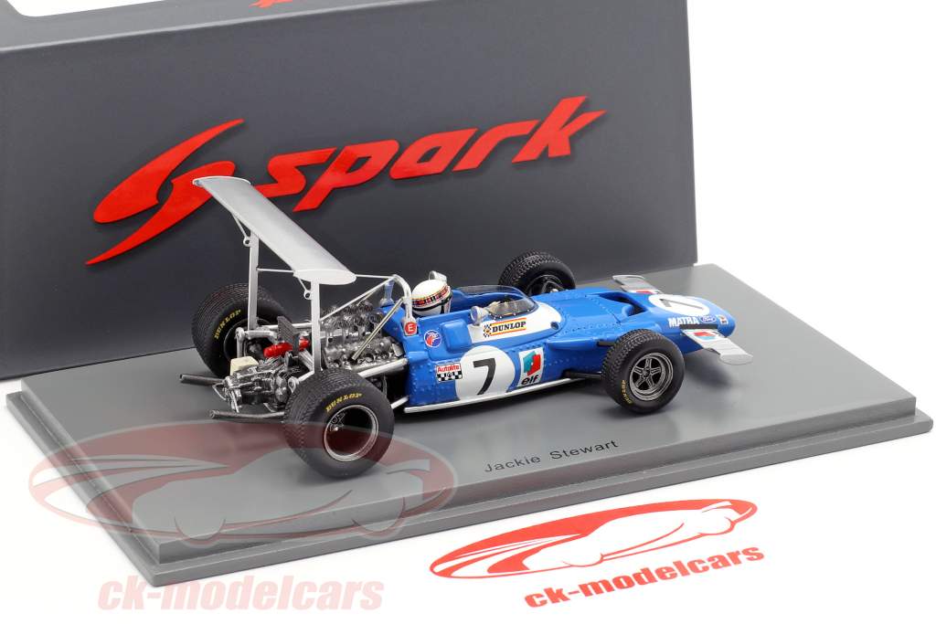 Jackie Stewart Matra MS80 #7 vinder spansk GP verdensmester F1 1969 1:43 Spark