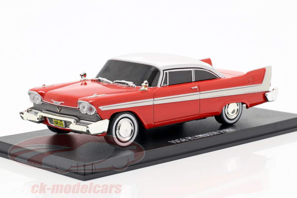 Plymouth Fury 1958 Evil Version Movie Christine (1983) red / white / dark windows 1:43 Greenlight