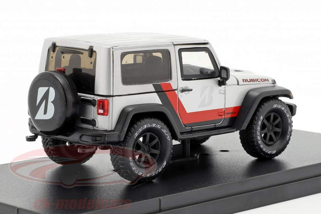 Jeep Wrangler Rubicon Bridgestone 2014 sølv / sort 1:43 Greenlight