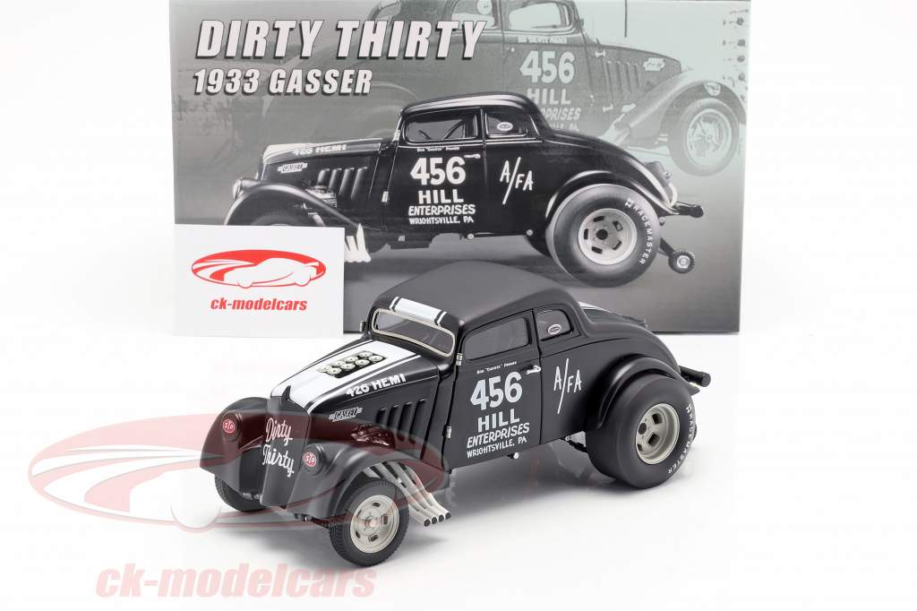 Willys Gasser Dirty Thirty Baujahr 1933 satin schwarz / weiß 1:18 GMP