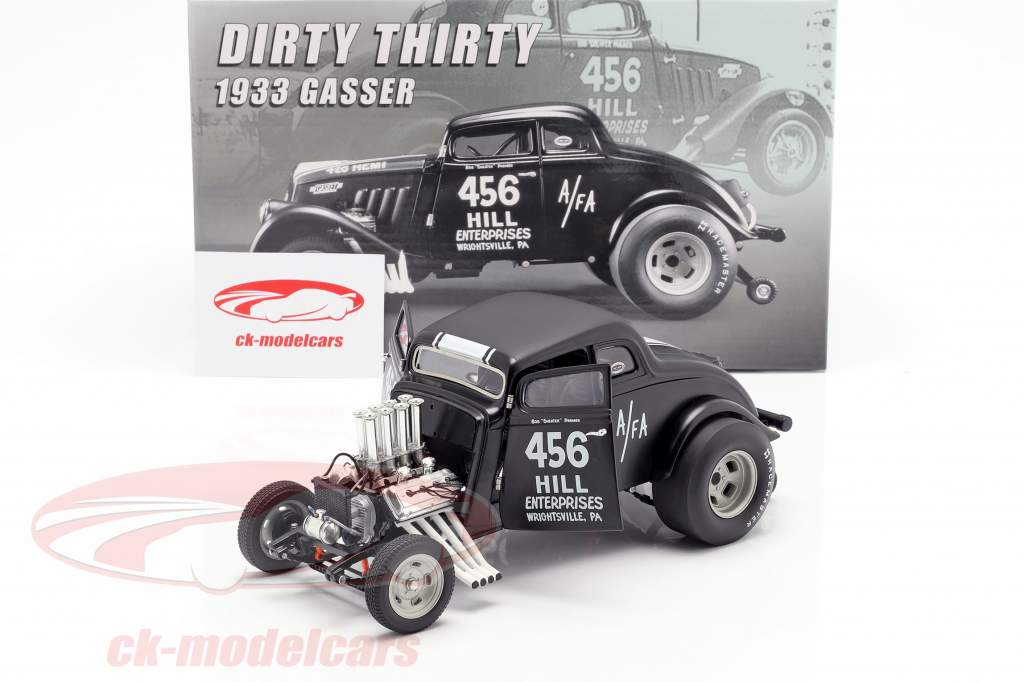 Willys Gasser Dirty Thirty ano de construção 1933 cetim preto / branco 1:18 GMP