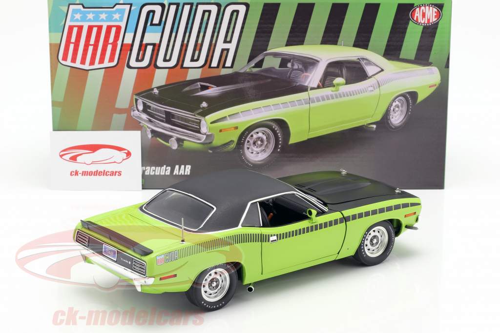 Plymouth Barracuda AAR mit Vinyldach Baujahr 1970 sublime grün 1:18 GMP