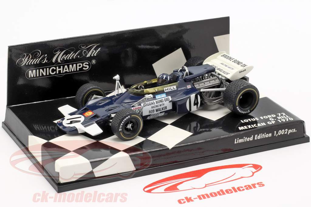 Graham Hill Lotus 72 #14 México GP Formula 1 1970 1:43 Minichamps
