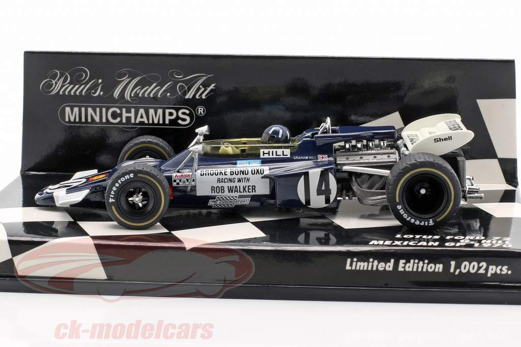 Graham Hill Lotus 72 #14 México GP Formula 1 1970 1:43 Minichamps