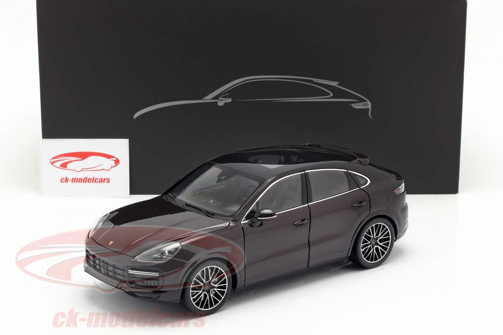 Porsche Cayenne Turbo Coupe 2019 mahogany brown metallic with showcase 1:18 Norev