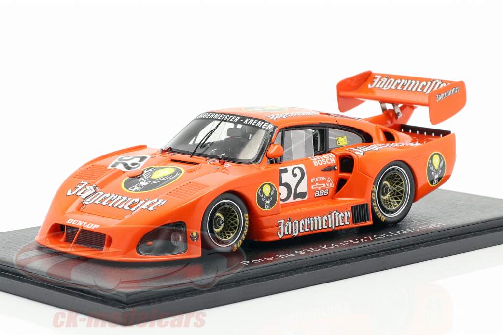 Porsche 935 K4 Jägermeister #52 segundo Zolder DRM 1981 Bob Wollek 1:43 Spark