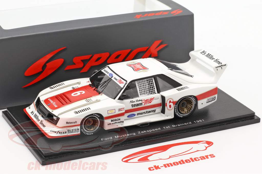Ford Mustang Zakspeed #6 胜利者 200km Brainerd 1981 Klaus Ludwig 1:43 Spark