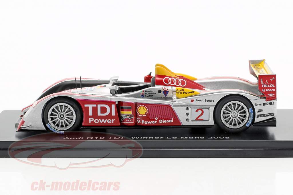 Audi R10 TDI #2 ganador 24h LeMans 2008 Capello, Kristensen, McNish 1:43 Spark
