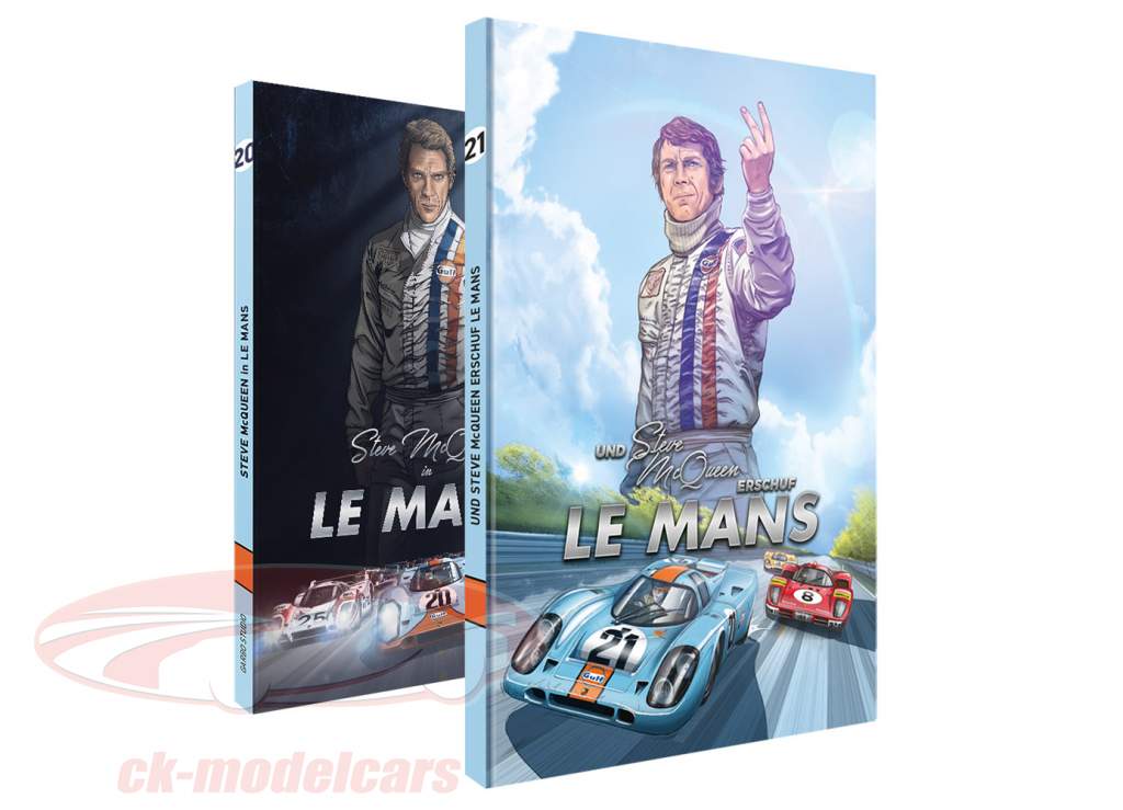 Comic-Set: Steve McQueen em LeMans + E Steve McQueen criado LeMans / por Sandro Garbo
