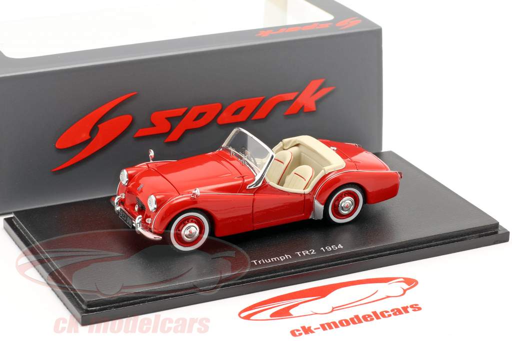 Triumph TR2 Construction year 1954 red 1:43 Spark
