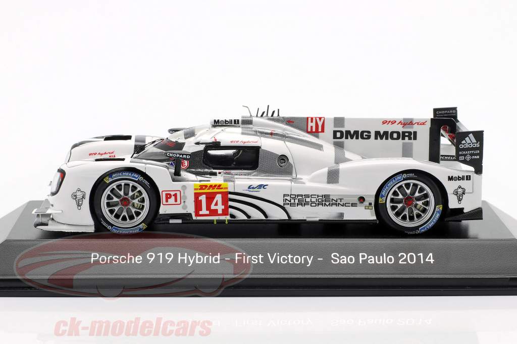 Porsche 919 Hybrid #14 First Victory Sao Paulo 2014 Dumas, Jani, Lieb 1:43 Spark