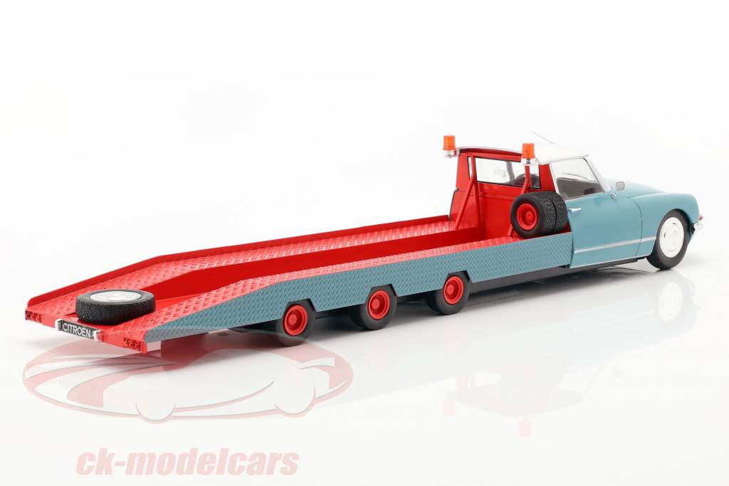 Citroen DS Tissier autotransporter blauw / wit / rood Bouwjaar 1970 1:18 CMR