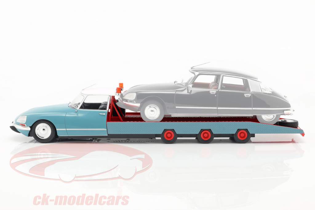 Citroen DS Tissier autotransporter blauw / wit / rood Bouwjaar 1970 1:18 CMR