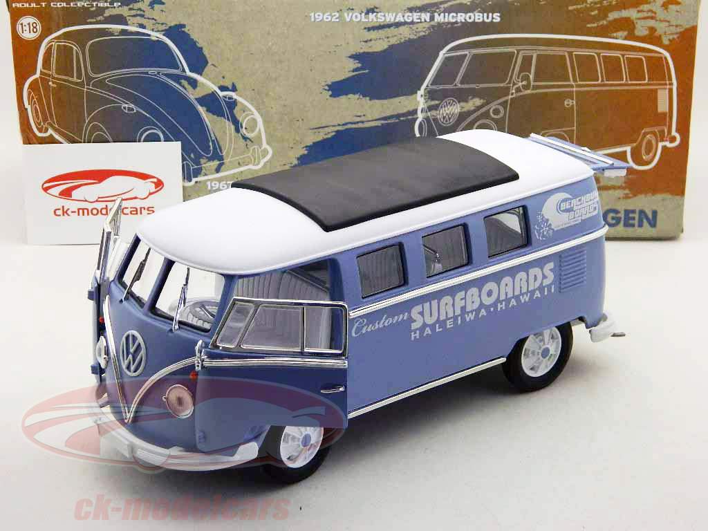 大众 大众 面包车 Costum 冲浪板 蓝色 1:18 绿光