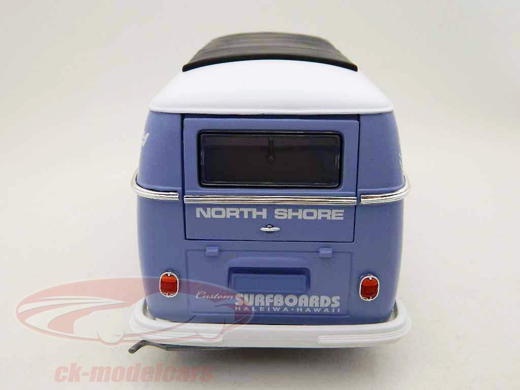 Volkswagen VW Microbus Costum Planches de surf bleu 1:18 Greenlight