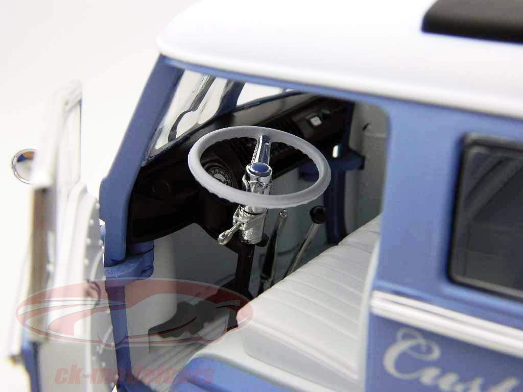 Volkswagen VW Microbus Costum Planches de surf bleu 1:18 Greenlight