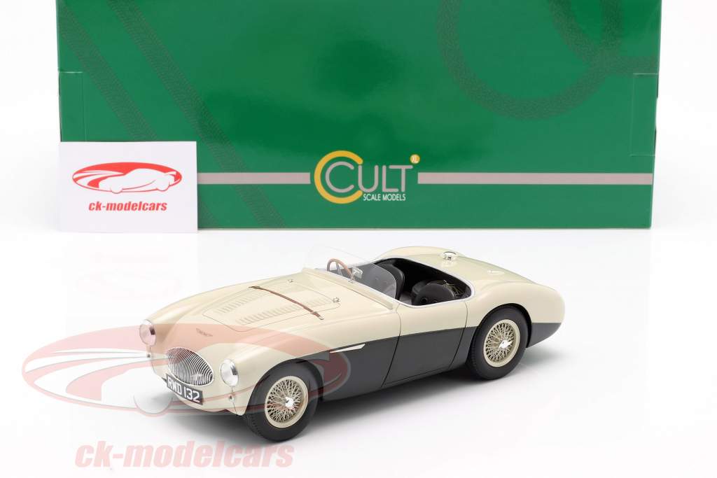 Austin Healey 100S année de construction 1955 crème blanc / vert 1:18 Cult Scale