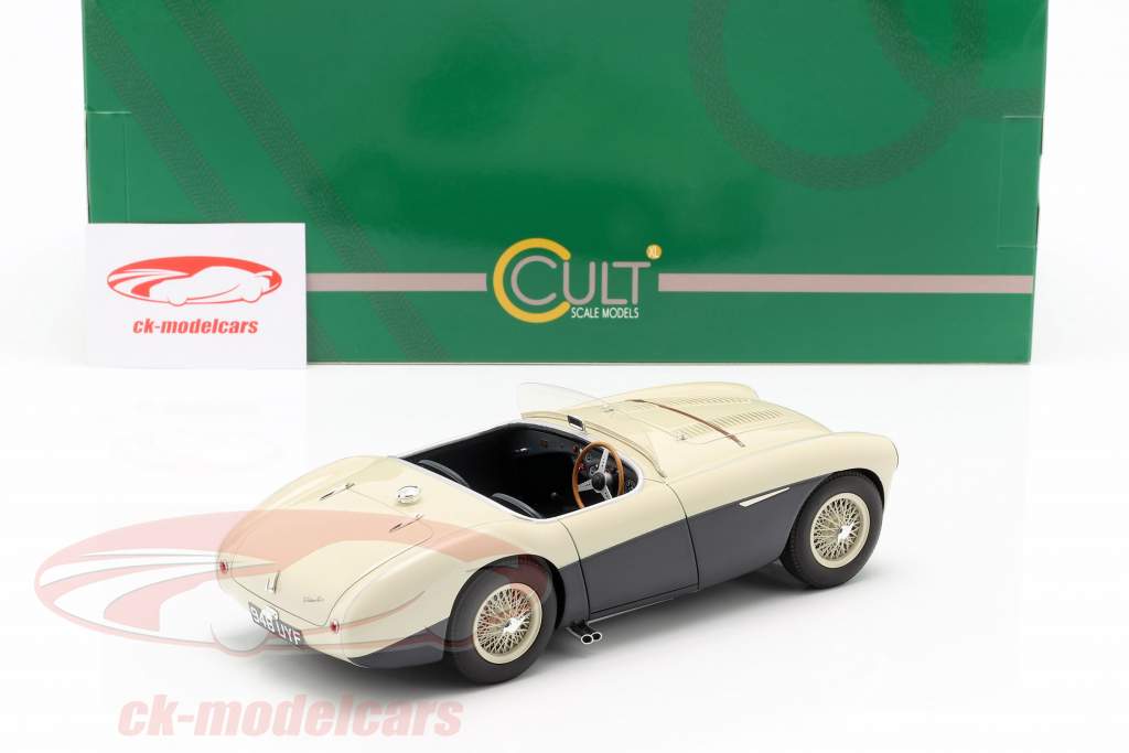 Austin Healey 100S Baujahr 1955 creme weiß / blau 1:18 Cult Scale 