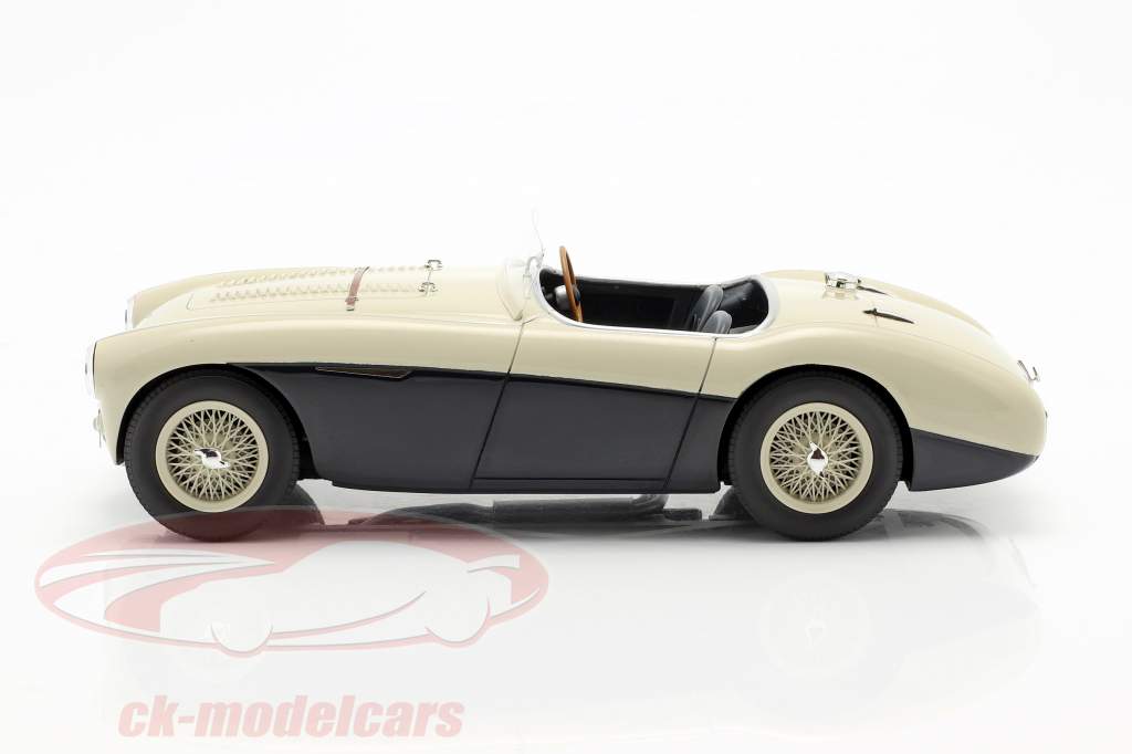 Austin Healey 100S Baujahr 1955 creme weiß / blau 1:18 Cult Scale 