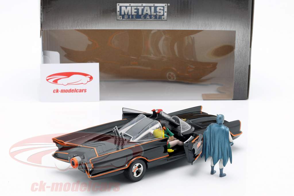 Batmobile with Batman and Robin figure Classic TV-Serie 1966 1:24 Jada Toys