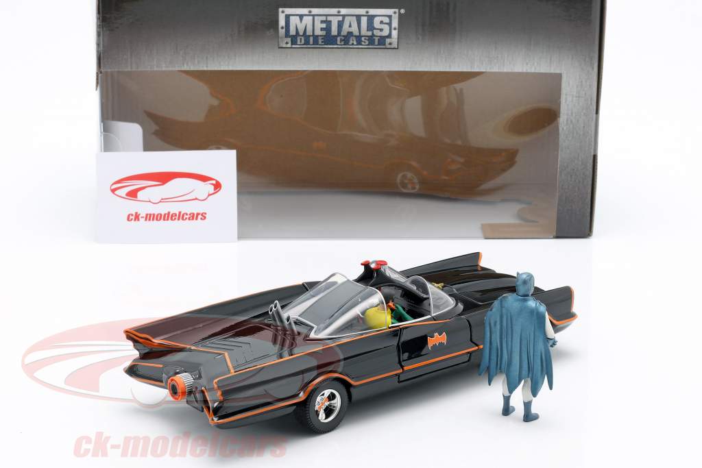 Batmobile with Batman and Robin figure Classic TV-Serie 1966 1:24 Jada Toys