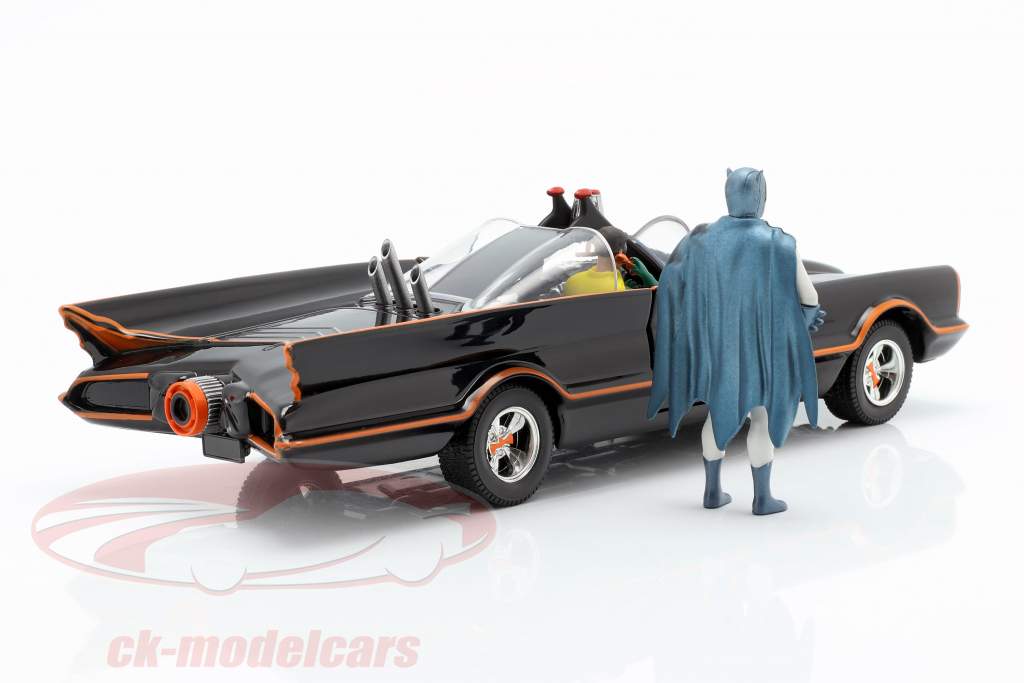Batmobile with Batman and Robin figure Classic TV-Serie 1966 1:24 Jada Toys