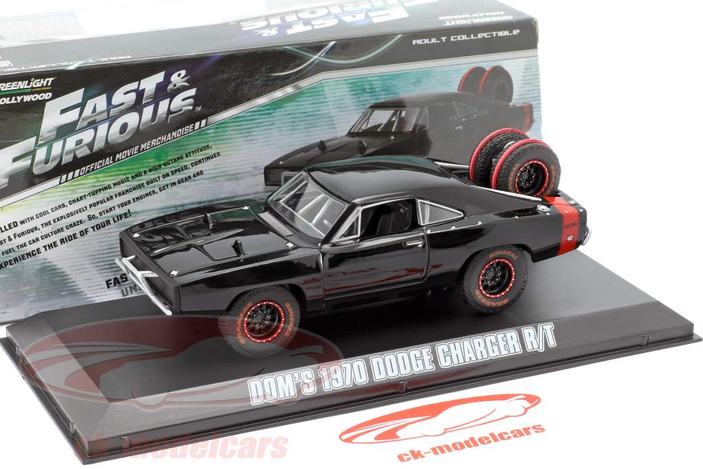 Dom's Dodge Charger R/T Offroad film Fast and Furious 7 2015 zwart 1:43 Greenlight